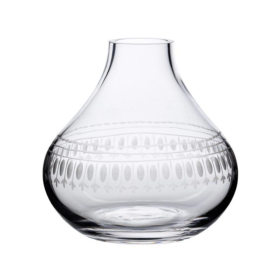 Small Crystal Vase With Ovals Design