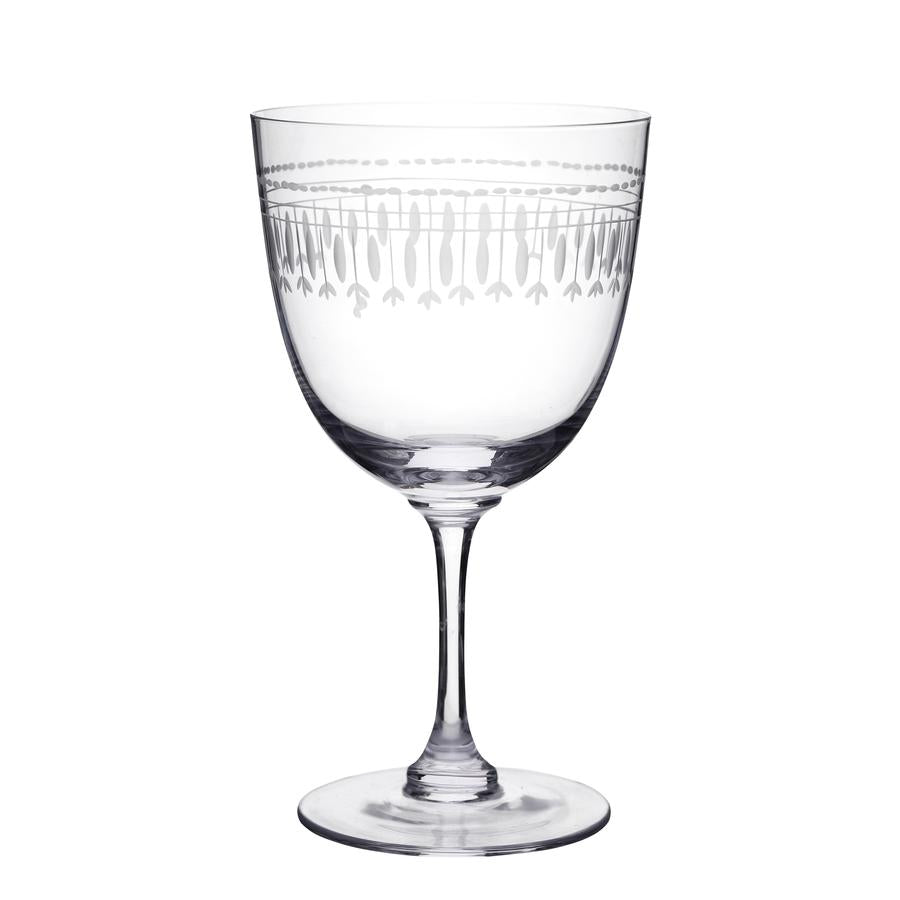 Crystal Wine Glasses With Ovals Design - Set of 4