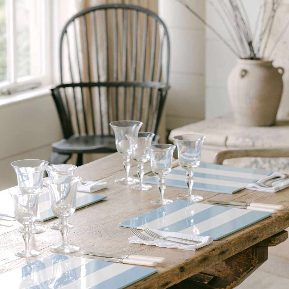 Pale Denim & White Lacquer Placemats (Set of 4)