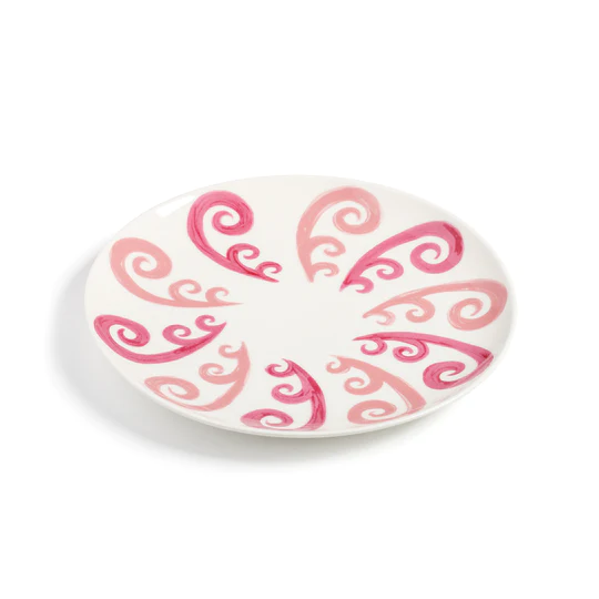 Athenee Two Tone Pink Peacock Dinner Plate (Set of 2)