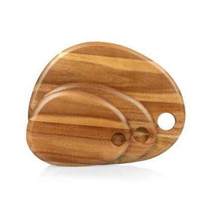 Pebble Shaped Acacia Serving Boards (Set Of 3)