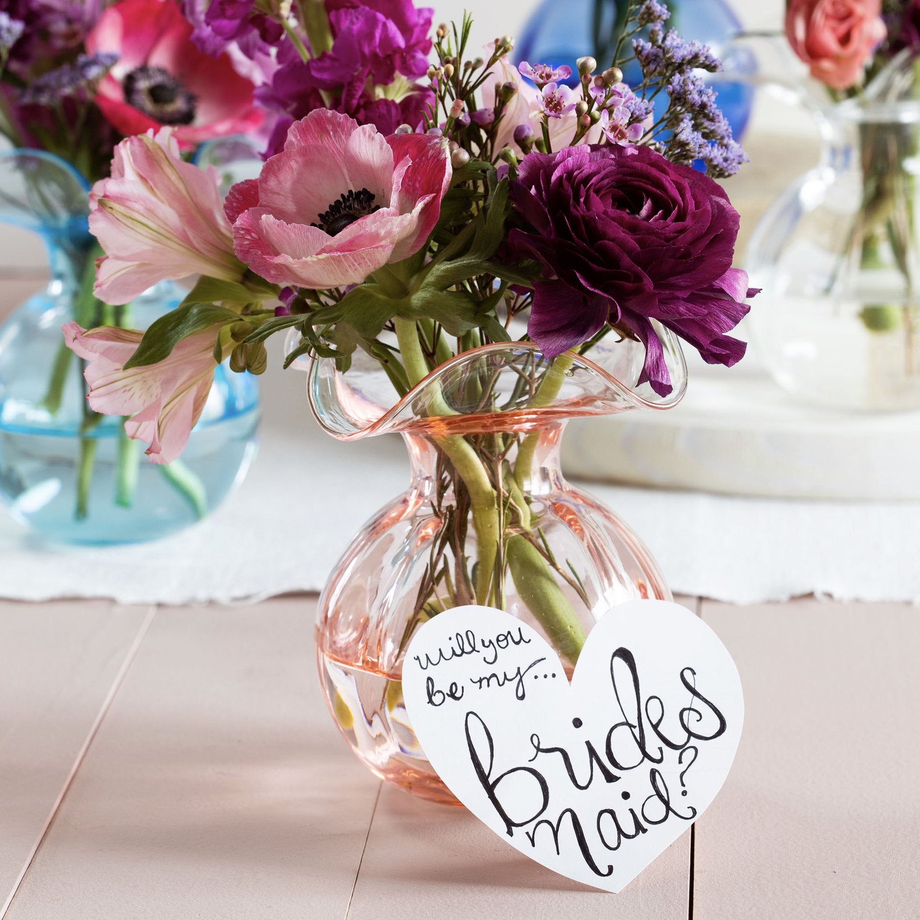 Hibiscus Glass Pink Vase