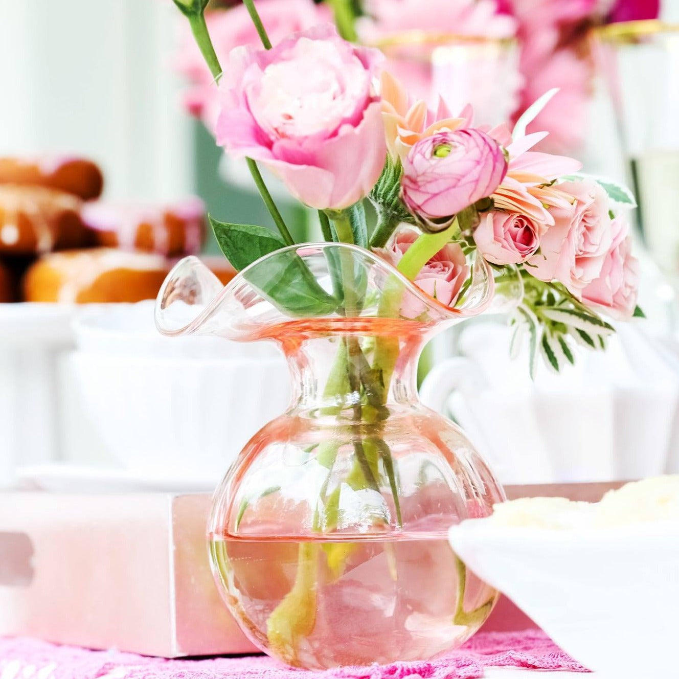 Hibiscus Glass Pink Vase