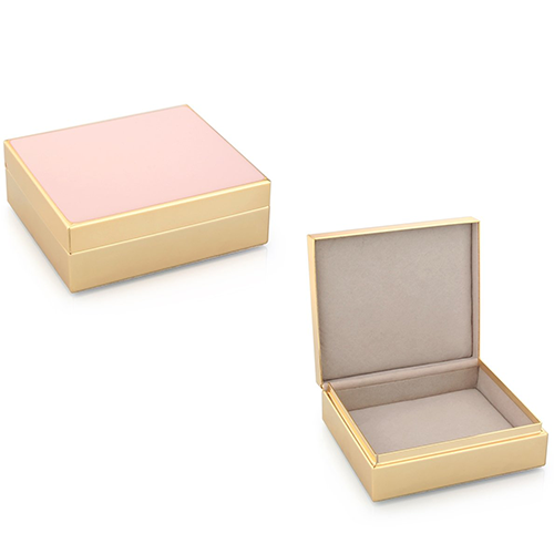 Pale Pink Enamel & Gold Box