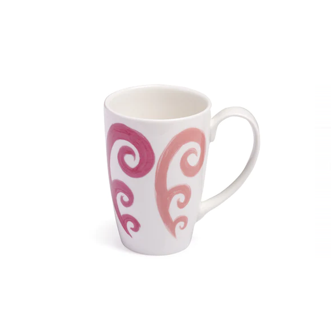 Athenee Two Tone Pink Peacock Mug - Set of 2