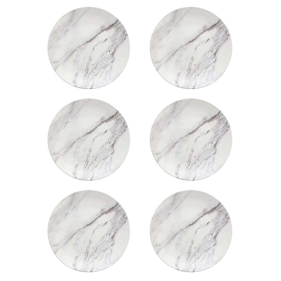 Palace Bianco Coupe Melamine Plates - Set of 6