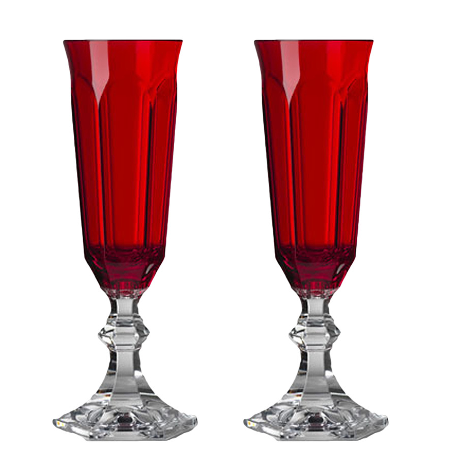 Dolce Vita Flute - Red - Set of 2