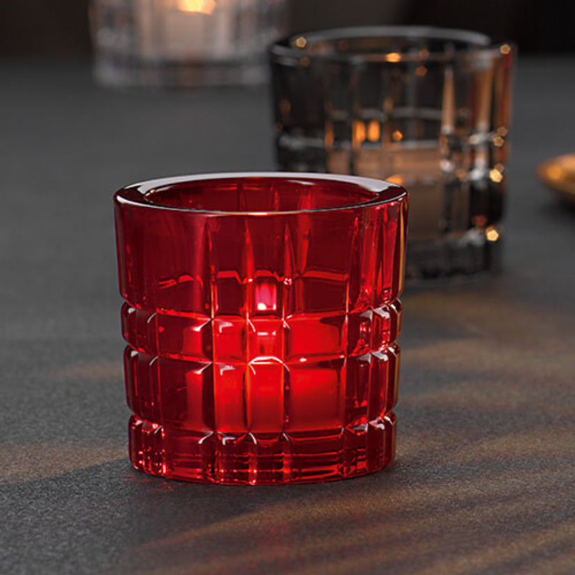 Square Votive Red - Set of 2