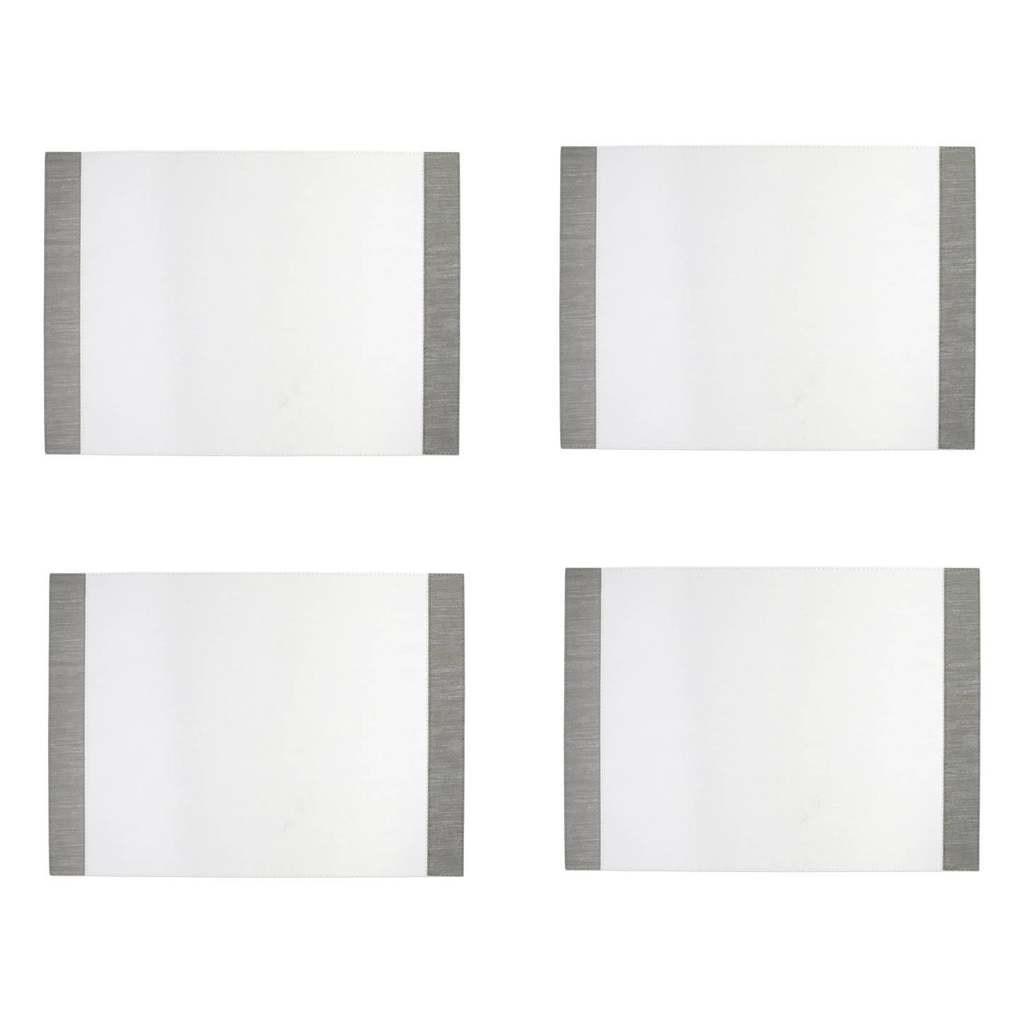 Vietri Reversible White/Gray Edged Rectangular Placemat (Set of 4)