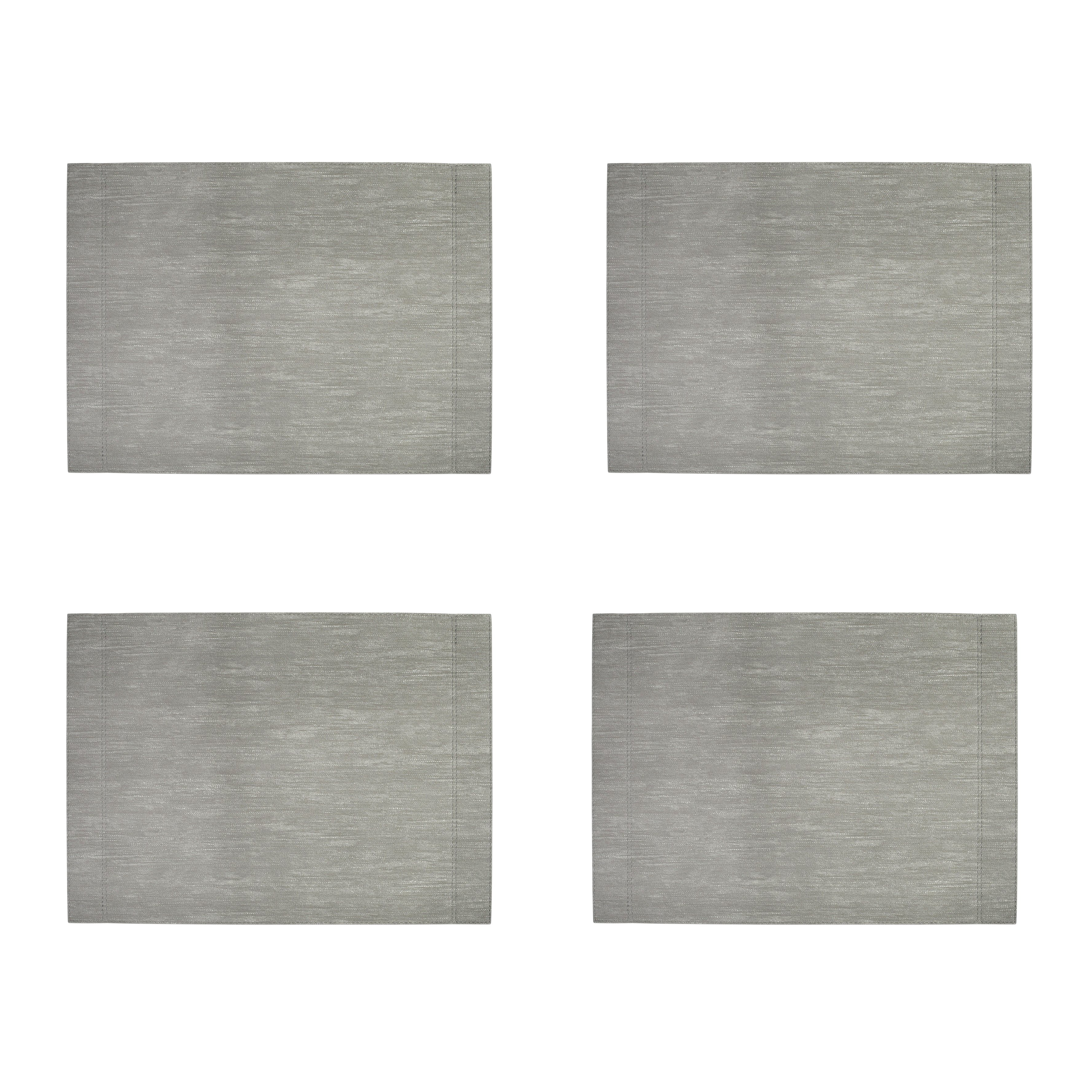 Reversible White/Gray Edged Rectangular Placemat (Set of 4)