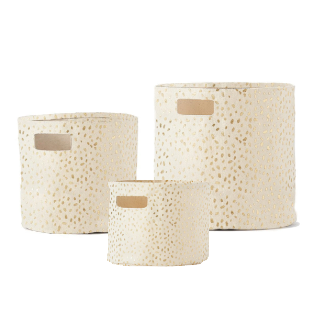 Gold Foil Speck Storage Bins