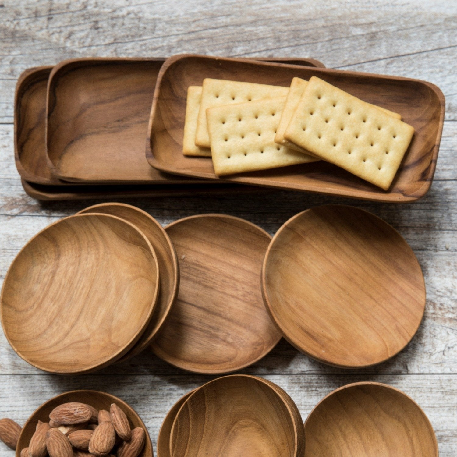 Teak Small Trays - Set of 4