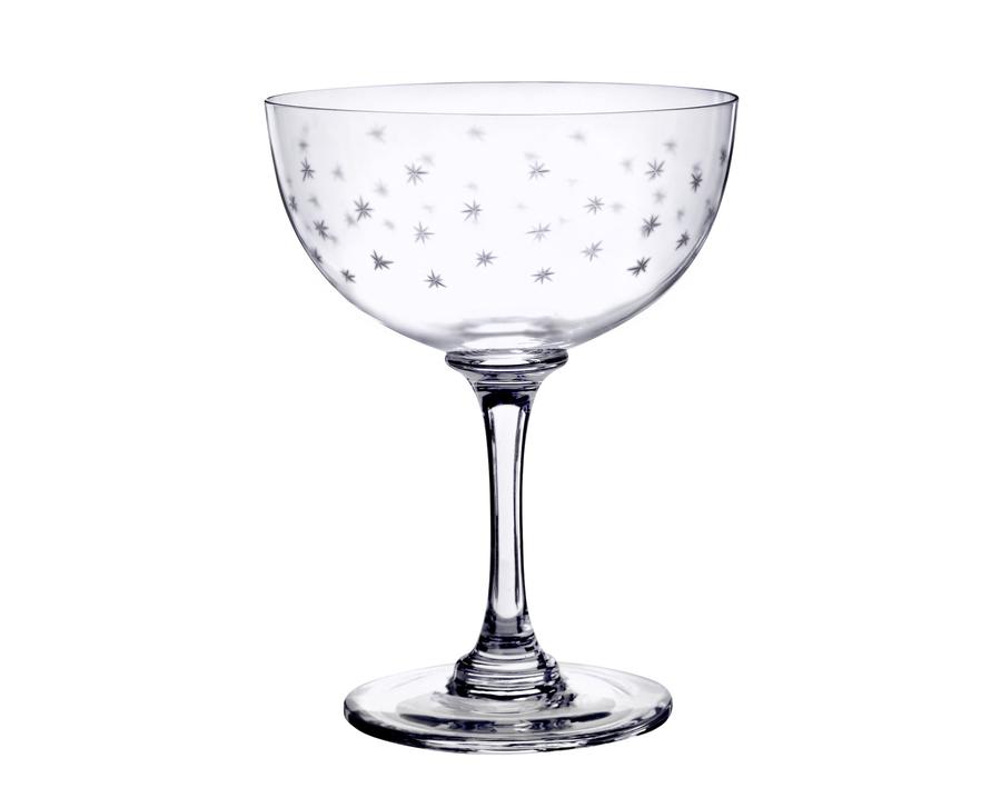 Champagne Saucers With Stars Design - Set of 6