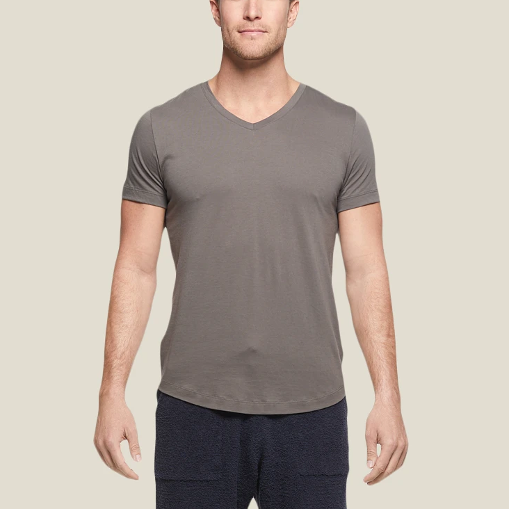 Men's Washed Jersey Short Sleeve V-neck