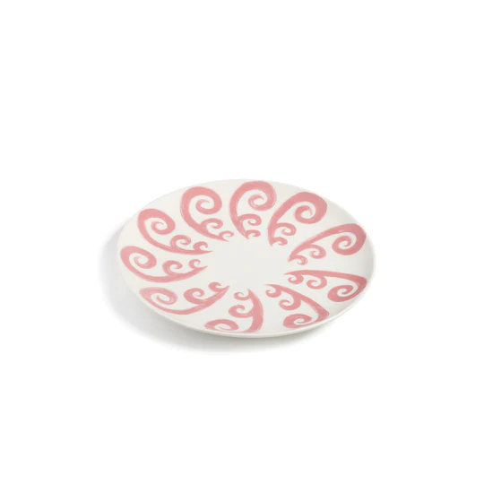 Athenee Two Tone Pink Peacock Dessert Plate - Set of 2