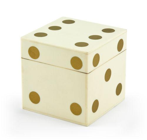 Bone Dice Box - Gold