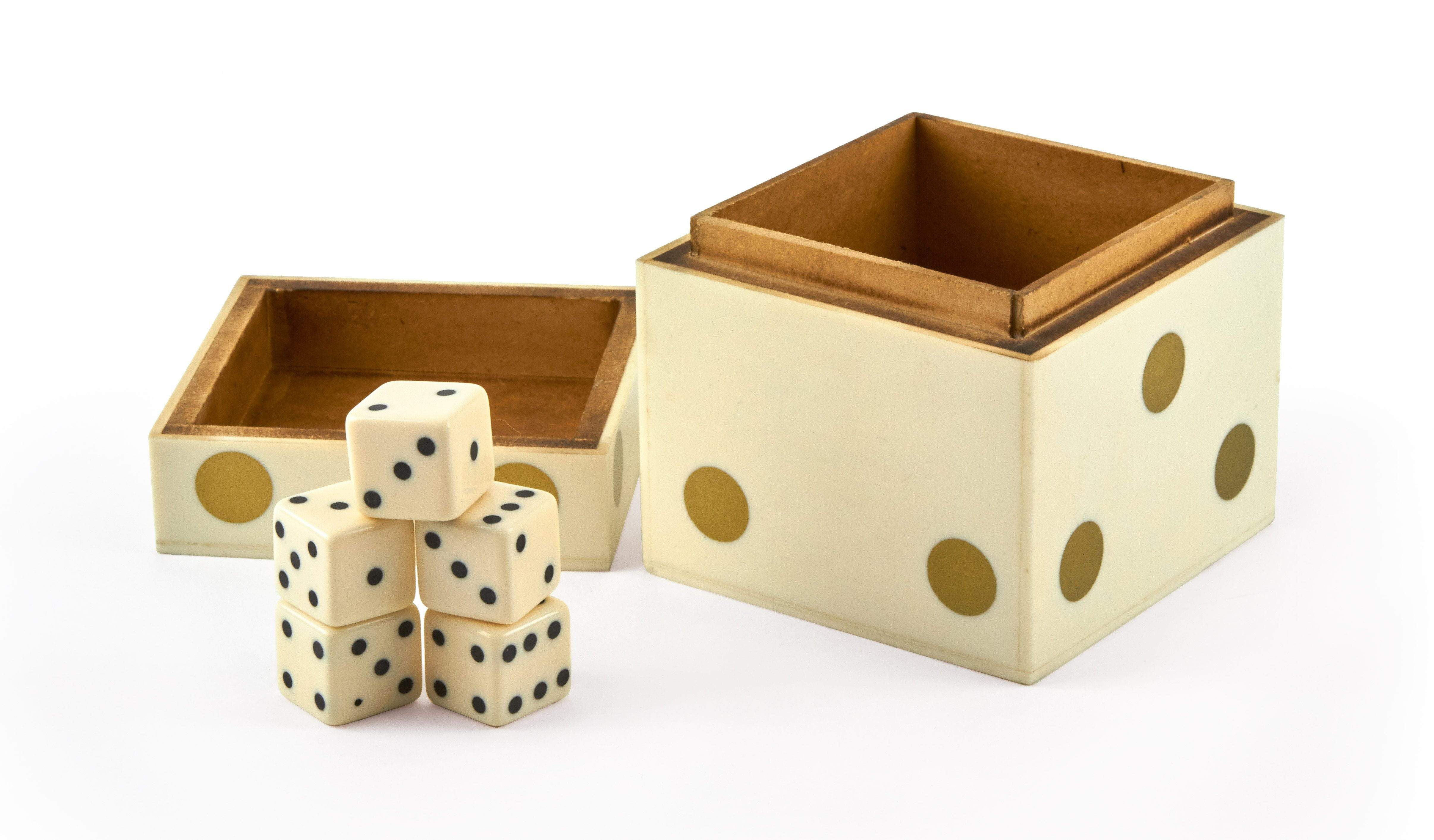 Bone Dice Box - Gold