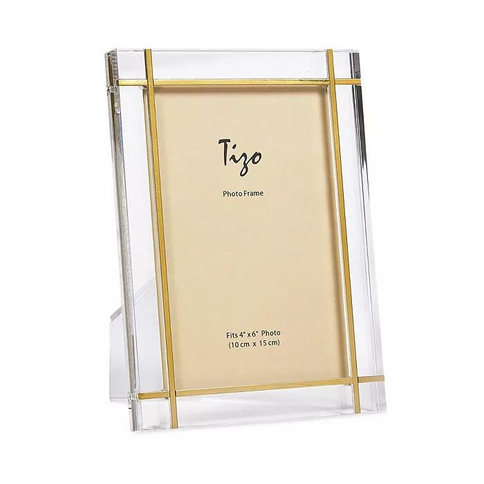 Lucite with Gold Tone Inlay Frame