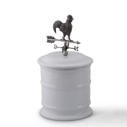 Vagabond House Rooster Weathervane Stoneware Canister