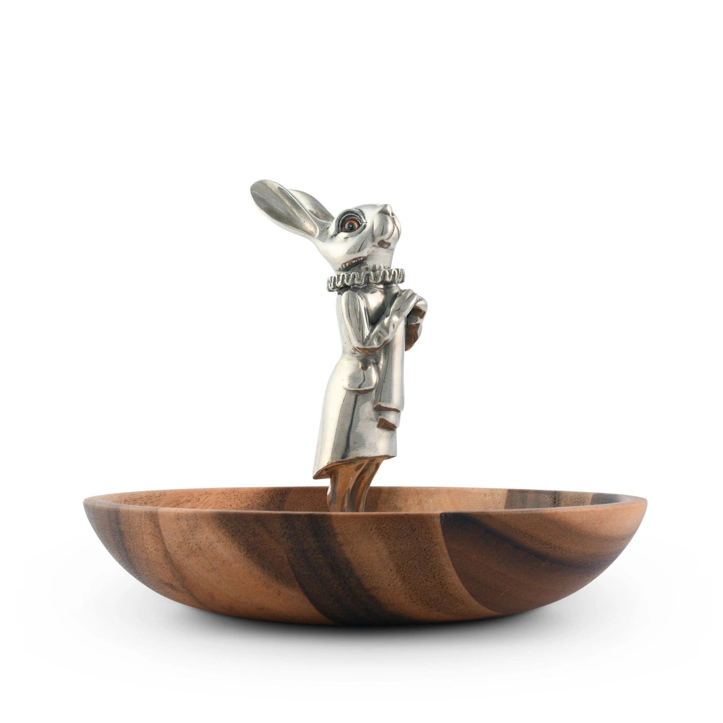 Vagabond House Whimsical Bunny Wood Tidbit Bowl