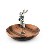 Vagabond House Whimsical Bunny Wood Tidbit Bowl