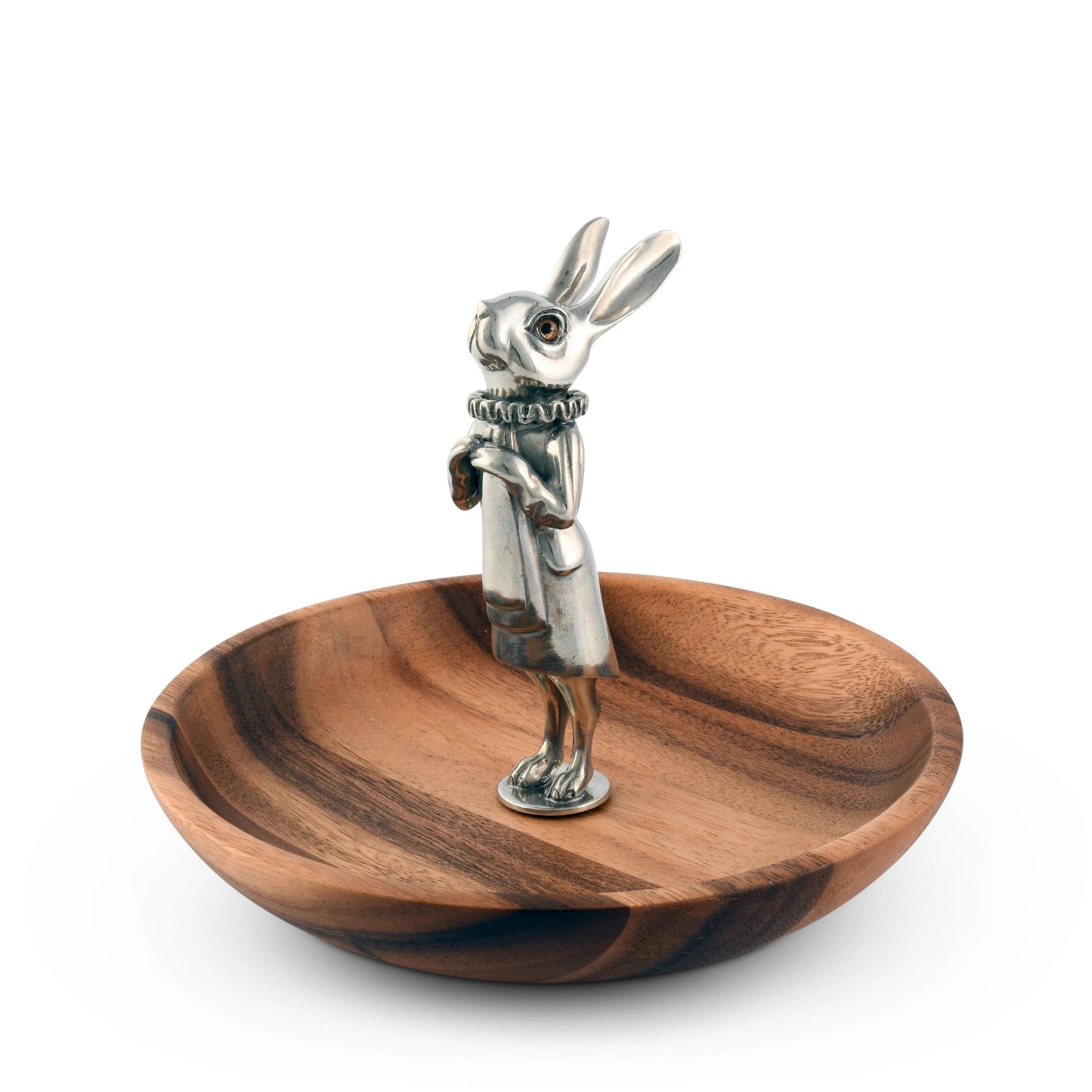 Vagabond House Whimsical Bunny Wood Tidbit Bowl