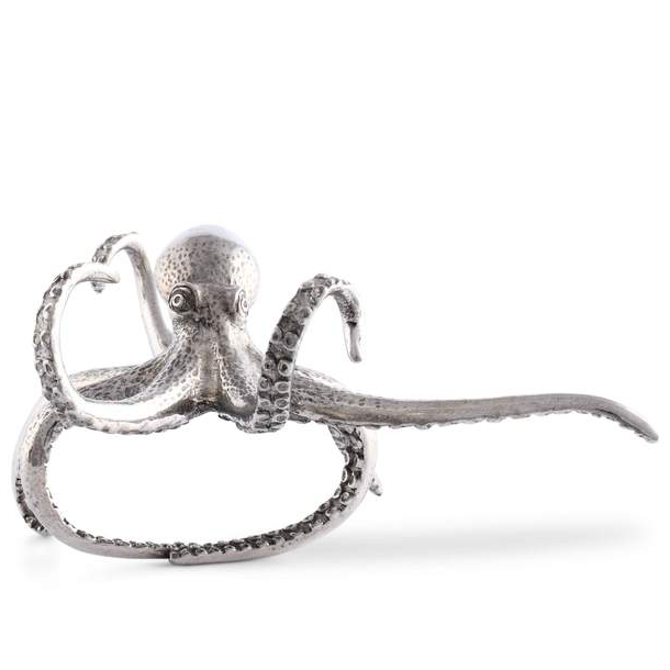 Pewter Octopus Napkin Ring - Set of 2