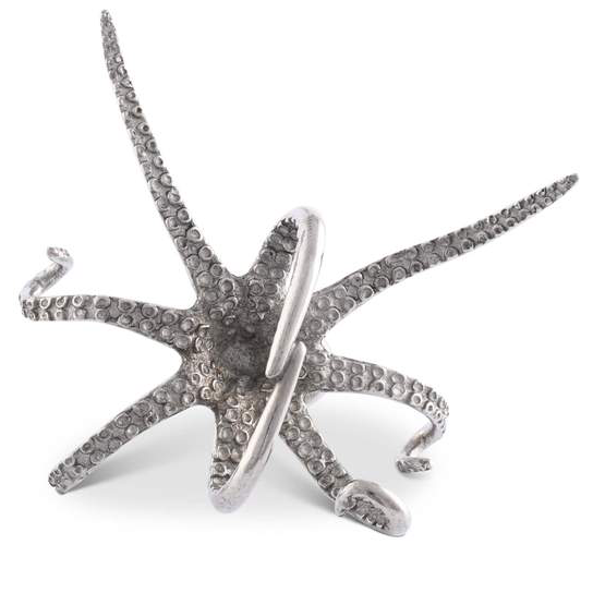 Pewter Octopus Napkin Ring - Set of 2