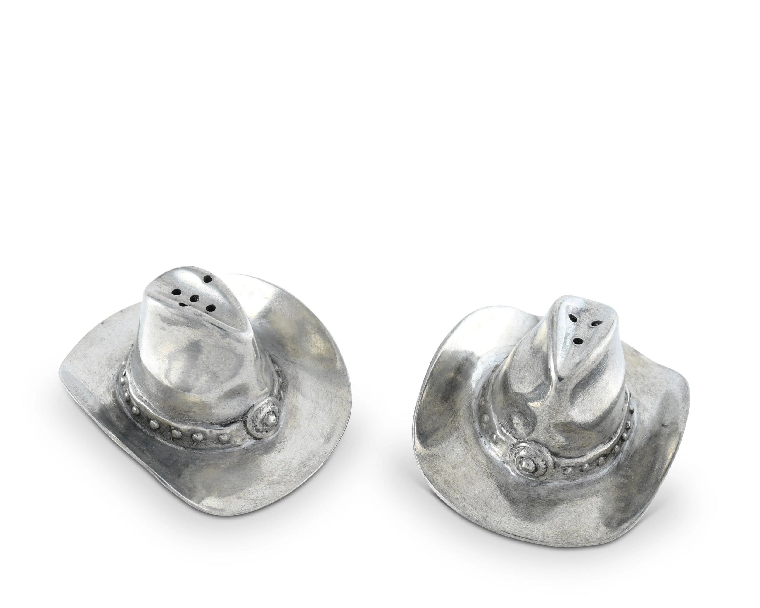 Vagabond House Pewter Cowboy Hat Salt & Pepper Set