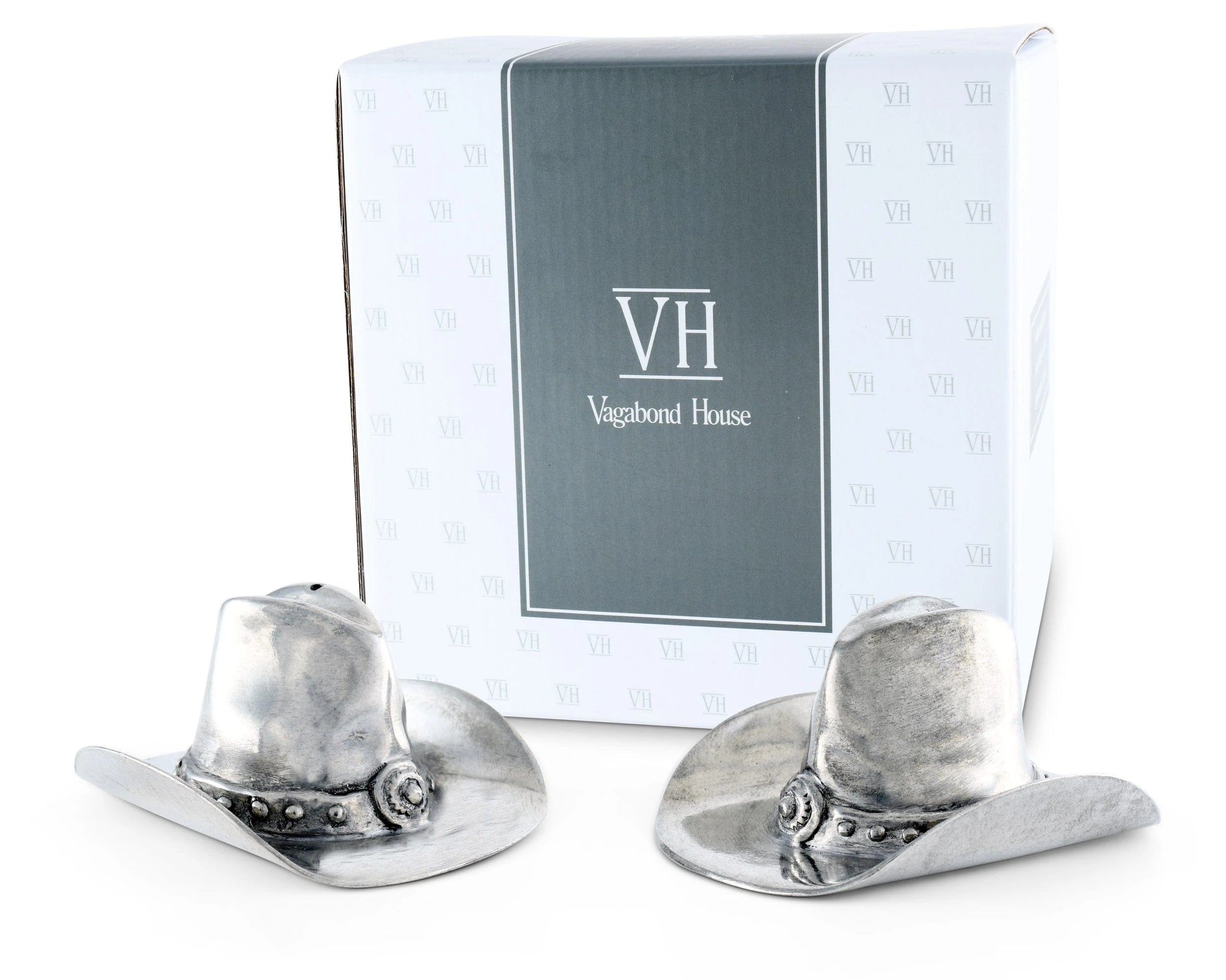 Vagabond House Pewter Cowboy Hat Salt & Pepper Set